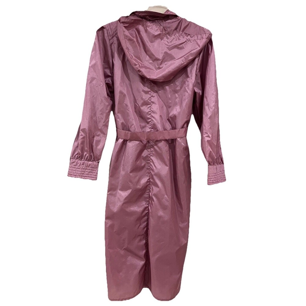 Vintage The Totes Coat Nylon Raincoat Windbreaker Size 12 Dusty Rose Pockets - Picture 2 of 8